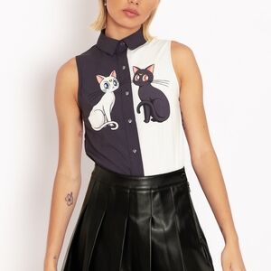 Black Milk clothing LUNA AND ARTEMIS BUSINESS TIME SHIRT sailor moon shirt tank